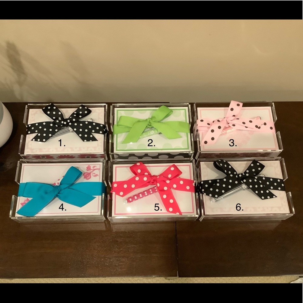 Acrylic Notepad Holder, Notepad & Ballpt Pen Set